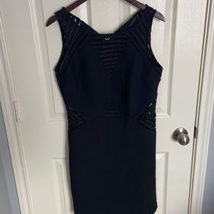 black dress. Medium stretchy material.